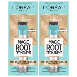 L’Oréal Paris Magic Root Permanent Hair Color, 10 Minute Hair Dye Kit to Rescue Roots with 100% Gray Hair Coverage, 9 Light Blonde, 2 Pack (Packaging May Vary)