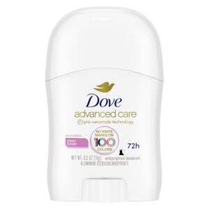 Dove Advanced Care Antiperspirant Deodorant Stick for Women Pack of 36 Clear Finish Trial and Travel Size 0.5 oz