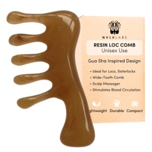 NVLX LABS Plastic Loc Comb – Wide Tooth Scalp Massager for Loc Maintenance and Hair Growth – comb for locs, Lightweight Resin Comb in Multiple Colors – Perfect for All Hair Types and Unisex Use-(Mocha)