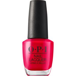 OPI Nail Lacquer Dutch Tulips | Opaque Bright Red Crème Chip Resistant Nail Polish | Vegan, Fast Drying, Streak Free