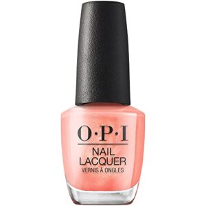 OPI Nail Lacquer Data Peach | Sheer Bright Orange Pearl Chip Resistant Nail Polish | Me, Myself Collection