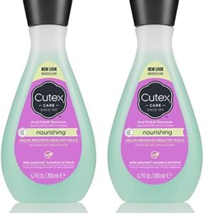 Nail Polish Remover by Cutex, Nourishing Nail Care, Leaves Nails Looking Healthy, Contains Vitamins E & Apricot Oil, 6.76 Fl Oz (Pack of 2)