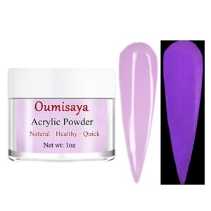 Oumisaya Glow in the dark Purple Nail Acrylic Powder Colors 1OZ (APN76)