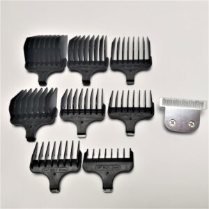 TRUEGEMS Hair Clipper Barber T-Blade Cutter + 8PCS Comb (#1- #8,1/8″”-1″”, 3mm-25mm) Replacement For 02144-200 Trimmer, Black