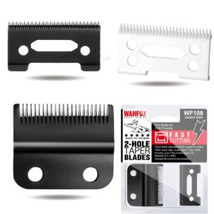 WFOX NEW Upgrade Hair Clippers Replacement Blades Set for Wah* Hair Clippers fit Magic Clip including 1 440C fixed blade 1 440C moving blade 1 Ceramic blade BLACK