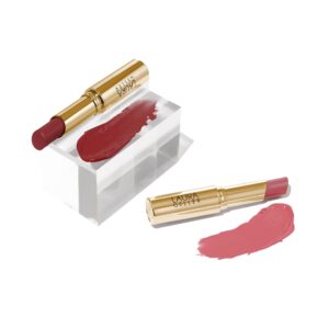 LAURA GELLER NEW YORK Jelly Balm Moisturizing Tinted Lipstick Duo, Hydrating Hydrating Vitamin E – Semi-Shine Finish |Tinted Lip Balm Set Brick House & In the Buff