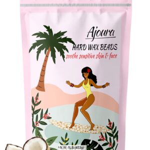 Ajoura 1lb Refill Wax Beans for Hair Removal Kit, Brazilian Coarse Waxing for Bikini, Face, Eyebrow, Back, Chest, Legs, Armpit, At Home Waxing Beads for Women Men