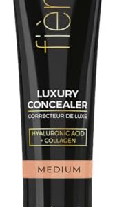 Fièra Luxury Concealer & Foundation with Anti-Aging Ingredients – Full Coverage for Dark Circles, Wrinkles, Fine Lines, and Spots, All-Day Wear For Mature Skin – Medium, 0.5 FL. OZ. / 15 ML