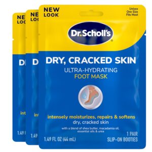 Dr. Scholl’s Dry, Cracked Skin, Ultra Hydrating Foot Mask, 3 Pairs Moisturizing Socks: Intensely Moisturizes Repairs and Softens Rough Dry Skin with Urea & Essential Oils for Dry Cracked Feet