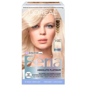L’Oreal Paris Feria Multi-Faceted Shimmering Permanent Hair Color, Extreme Platinum, Pack of 1, Hair Dye