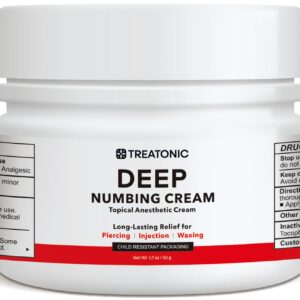 Deep Tattoo Numbing Cream: Maximum Strength Numbing Cream for Tattooing, Piercing, Waxing & Injections – Up to 6 Hours Extra Strength for Tattoos – (50g/1.7oz)