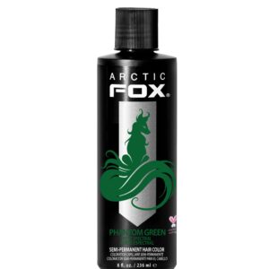ARCTIC FOX Vegan and Cruelty-Free Semi-Permanent Hair Color Dye (8 Fl Oz, PHANTOM GREEN)