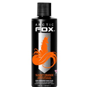 ARCTIC FOX Vegan and Cruelty-Free Semi-Permanent Hair Color Dye (8 Fl Oz, SUNSET ORANGE)