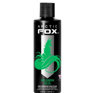 ARCTIC FOX Vegan and Cruelty-Free Semi-Permanent Hair Color Dye (8 Fl Oz, IRIS GREEN)
