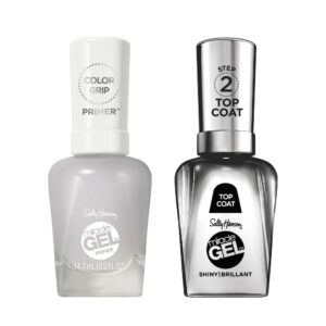 Sally Hansen Miracle Gel Nail Polish Shiny Top Coat Miracle Gel Color Grip Primer, 0.5 fl oz