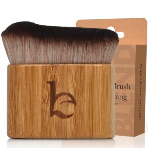 Ultra Soft Self Tanner Brush – Kabuki Brush for Body Foundation & Makeup, Blending Applicator for Tanner, Self Tanning Mitt, Achieves Sunless Streak-Free Fake Tan, Durable & Easy to Clean