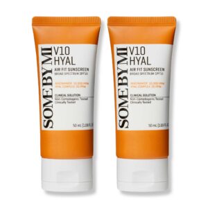 SOME BY MI V10 Hyal Air Fit Sunscreen – Pack of 2 – Korean Centella Sunscreen for Face with SPF 50 UV Protection – Non-Greasy, No White Cast, No Eye Irritation for Sensitive Skin – Korean Skin Care