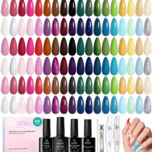 Beetles Gel Nail Polish Set, 44 PCS Red Brown Green Yellow Spring Summer Gel Polish Fairytale Town Collection 36 Colors with 4Pcs Base Top Coat