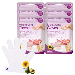 Epielle Moisturizing Hand Masks> Softens and Rejuvenates with Sunflower Seed Oil and Avocado Oil> 6 Pairs Moisturizing Gloves for Dry Hands> Korean Skincare> Mother’s Day Gifts> Teacher’s Appreciation