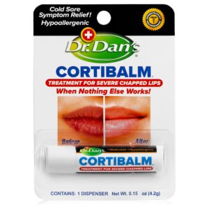 Dr. Dan’s Cortibalm – 1 Pack – for Dry Cracked Lips – Healing Lip Balm for Severely Chapped Lips – Designed for Men, Women and Children