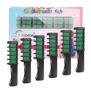 New Hair Chalk Comb Temporary Hair Color Dye for Girls Kids with Light Color Hair, Washable Hair Chalk for Girls Age 4 5 6 7 8 9 10 Birthday Cosplay DIY, St. Patrick’s Day (Green)