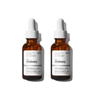 The Ordinary Caffeine Solution 5% + EGCG, Depuffing Eye Serum for Dark Circles and Tired Eyes, 1 Fl Oz (Pack of 2)