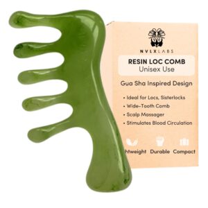 Loc Comb – Scalp Massager | Gua Sha Hair Care Inspired Wide Tooth Comb for Curls – Head Massager for Hair Growth, Hair Detangler for Women, Men By NVLX LABS