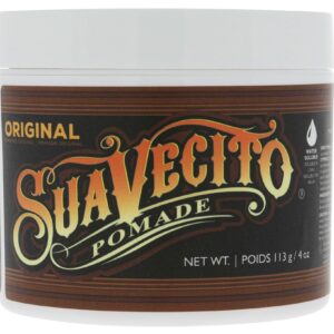 Suavecito Pomade Original For Men 4 oz, 1 Pack – Medium Shine Water Based Wax Like Flake Free Hair Gel – Easy To Wash Out – All Day Hold For All Hairstyles