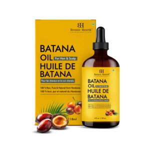 Botanic Hearth Weightless Batana Oil for Hair Growth | 100% Pure & Unrefined Oils from Honduras – Lightweight Summer Hair Oil for Strengthening, Nourishing & Volumizing for Men and Women- 4 fl oz
