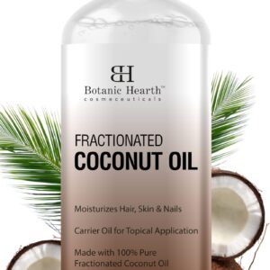 Botanic Hearth Fractionated Coconut Oil For skin 16 fl oz | Liquid Carrier Oil for Diluting Essential Oils – Skin, Lip, Body & Hair Oil Moisturize