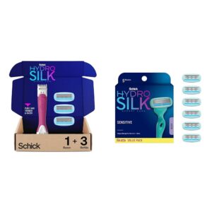 Schick Hydro Silk Trimstyle Bikini Razors with Trimmer |5 Blade for Women, Hair Removal & Moisturizing Razor Blade Refills for Women with Shower Hanger, 6 Count (Pack of 1)