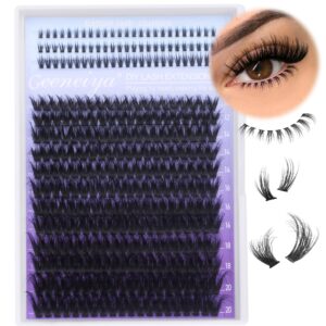 Geeneiya 60D Full Lash Clusters with Manga Bottom Lashes Extension 10-20mm Wispy Cluster Eyelash Extensions Individual Lashes Volume DIY Eyelashes for Beginners