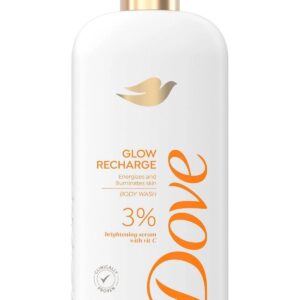 Dove Exfoliating Body Wash Glow Recharge Energizes & illuminates skin 3% brightening serum with vitamin C 18.5 oz