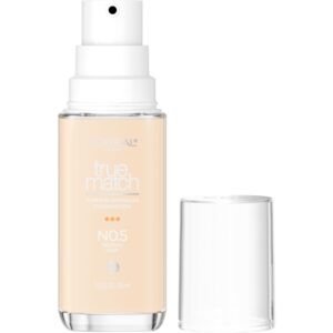 L’Oreal Paris True Match Super-Blendable Foundation, Medium Coverage Liquid Foundation Makeup, N0.5, Light, 1 Fl Oz