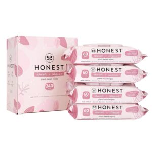 The Honest Company Nourish + Cleanse Naturally Scented Wipes | Cleansing Multi-Tasking Wipes | 99% Water, Plant Based, Hypoallergenic | Sweet Almond, 240 Count