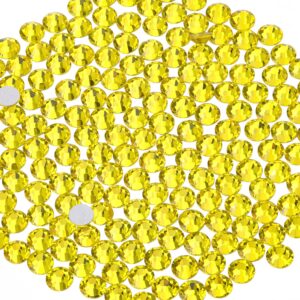 3000PCS SS8/2.5mm Crystal Rhinestones (Lemon Yellow), Bedazzling Flatback Glass Rhinestones for Crafting DIY Nail Art Makeup Decoration, Gems Diomand Charms for Tumbler Shoes Clothing Mug