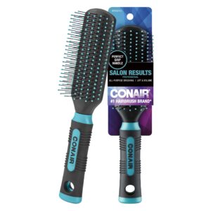 Conair Salon Results Detangling Hairbrush – For Men and Women, All Hair Types with Nylon Bristles