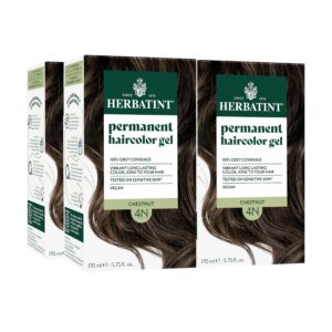 Herbatint Permanent Hair Dye – 4N Chestnut – For Up To 100% Gray Coverage – Mother’s Day – Ammonia-Free, Alcohol-Free & Vegan – Salon Influenced Hair color 5.75 fl oz (4 Pack)