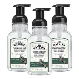 J.R. Watkins Foaming Hand Soap with Pump Dispenser, Moisturizing Foam Hand Wash, All Natural, Alcohol-Free, Cruelty-Free, White Pine, 9 fl oz, 3 Pack
