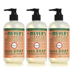 MRS. MEYER’S CLEAN DAY Hand Soap, Made with Essential Oils, Biodegradable Formula, Geranium, 12.5 fl. oz – Pack of 3