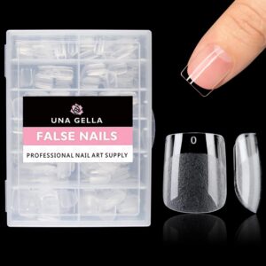 UNA GELLA Extra Short Square Fake Nails 504pcs Pre-shape XS Short Square Press on Nails Gel Tips for Full Cover Acrylic Nails False Nails For Nail Extension 12 Sizes
