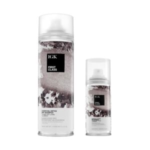 IGK FIRST CLASS Charcoal Detox Dry Shampoo Travel Bundle | Volume + Soothes Scalp + Balance Oil | Vegan + Cruelty Free | (6.3 Oz + 2 Oz)