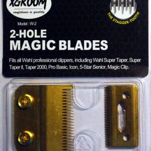 2-Hole Replacement Blade Stagger-Tooth #2161 for Cordless Magic Clip Gold Color