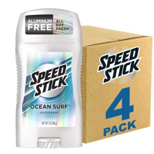 Speed Stick Men’s Deodorant, Ocean Surf, 3 Ounce, 4 Pack, Packaging may Vary