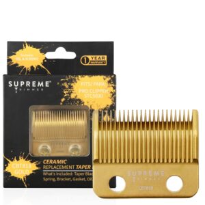 Supreme Trimmer Replacement Taper Blade CBT818 | Ceramic Blade for Hair Clippers | Gold