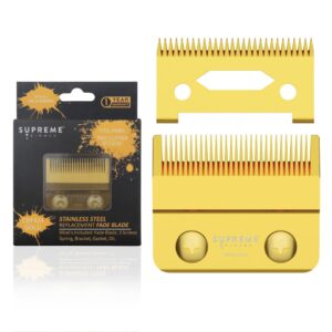Supreme Trimmer Replacement Fade Blade CBF424 | Steel Blade for Hair Clippers | Gold