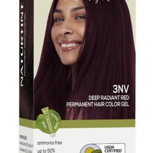 Naturtint 3NV Radiant Red Permanent Hair Color (Pack of 1), Ammonia Free, Vegan, Cruelty Free, up to 100% Gray Coverage, Long Lasting Results (Packaging may vary)