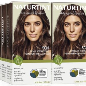 Naturtint 5GM Chocolate Chestnut Permanent Hair Color (Pack of 6), Ammonia Free, Vegan, Cruelty Free, up to 100% Gray Coverage, Long Lasting Results (Packaging may vary)