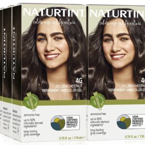 Naturtint 4G Golden Chestnut Permanent Hair Color (Pack of 6), Ammonia Free, Vegan, Cruelty Free, up to 100% Gray Coverage, Long Lasting Results (Packaging may vary)