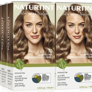 Naturtint 7G Golden Blonde Permanent Hair Color (Pack of 6), Ammonia Free, Vegan, Cruelty Free, up to 100% Gray Coverage, Long Lasting Results (Packaging may vary)